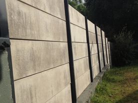 Close up of Concrete panel fencing