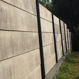 Close up of Concrete panel fencing