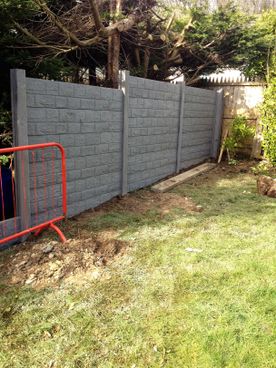 Concrete panel fencing installed in Garden